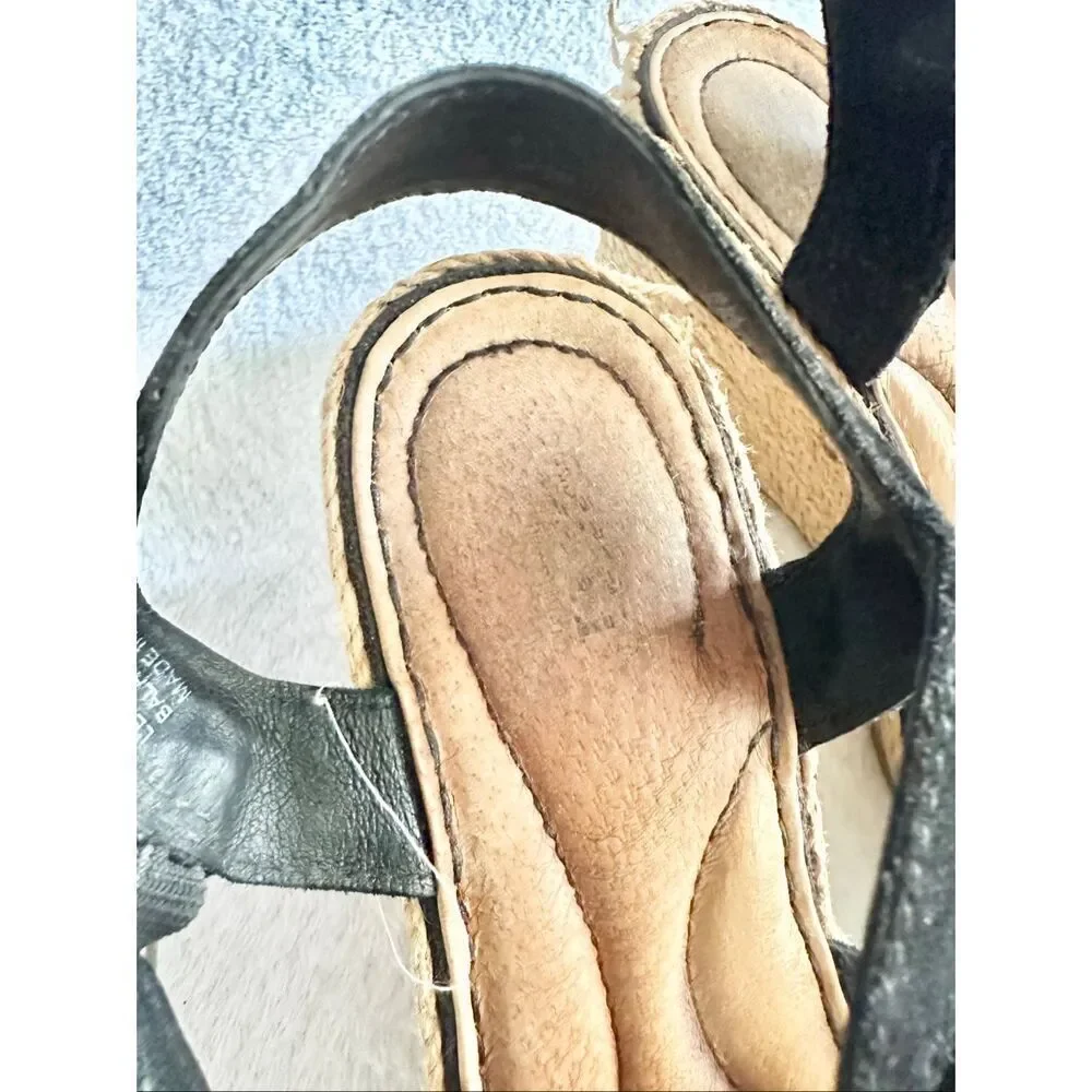 Born women’s black and brown bow espadrille’s size 8
